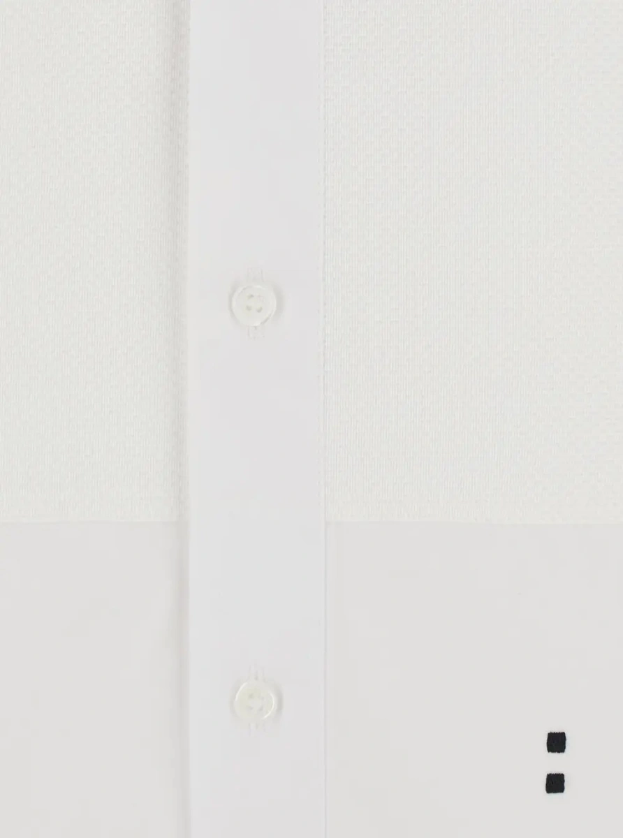 Camasa White Shirt with Mandarin Collar in Cotton Poplin for Women - Img 3