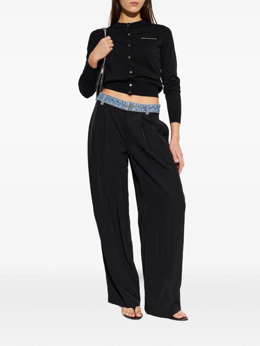 Cardigan Alexander Wang negru din poliamida si cupru - Img 2