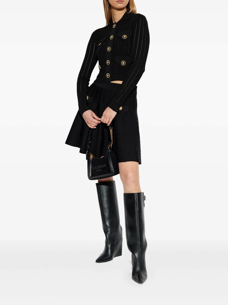 Cardigan Balmain negru din vascoza - Img 2