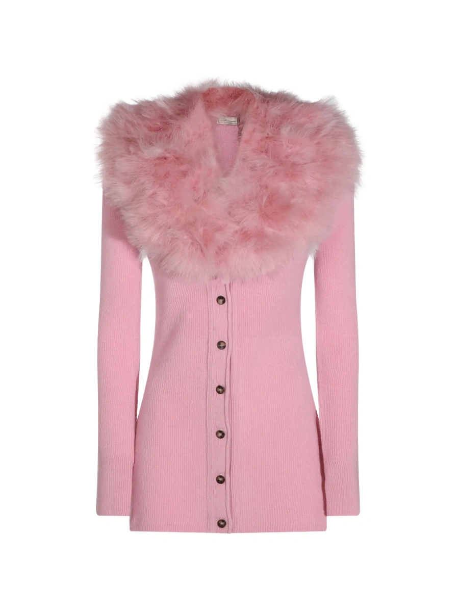 Cardigan Blumarine roz din lana - Img 8