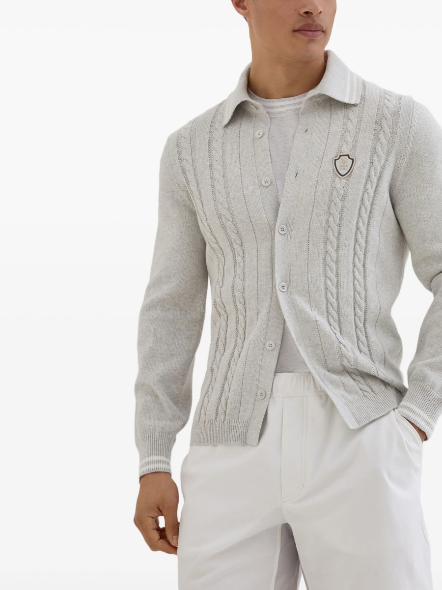 Cardigan Brunello Cucinelli gri - Img 3