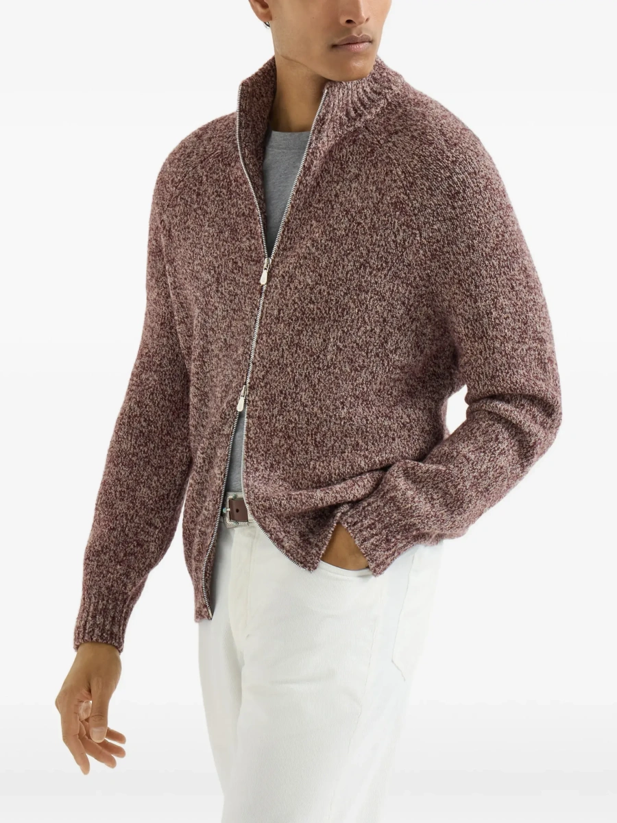 Cardigan Brunello Cucinelli multicolor din lana si matase - Img 6