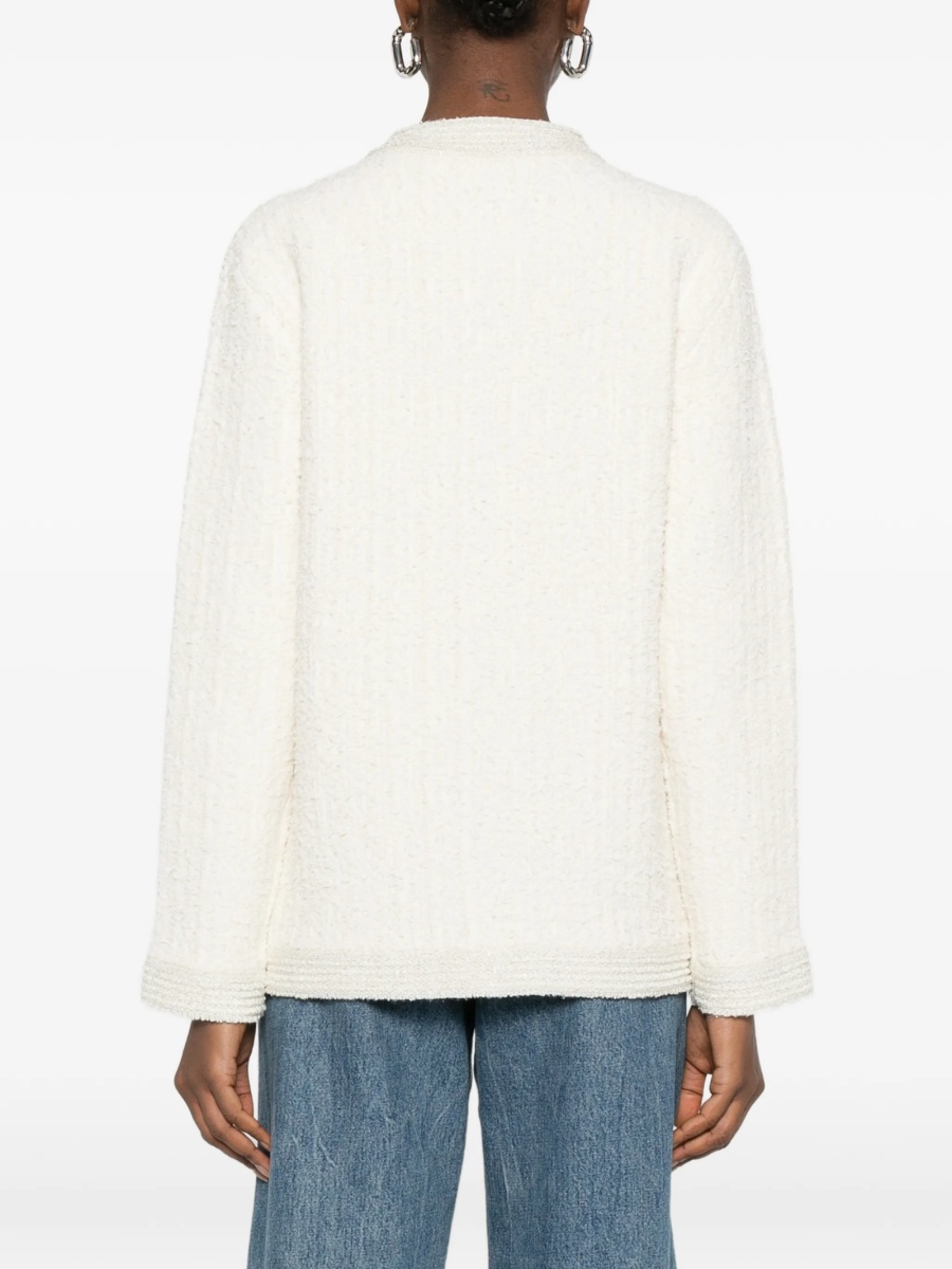Cardigan Gucci alb din bumbac si spandex/elastan - Img 4