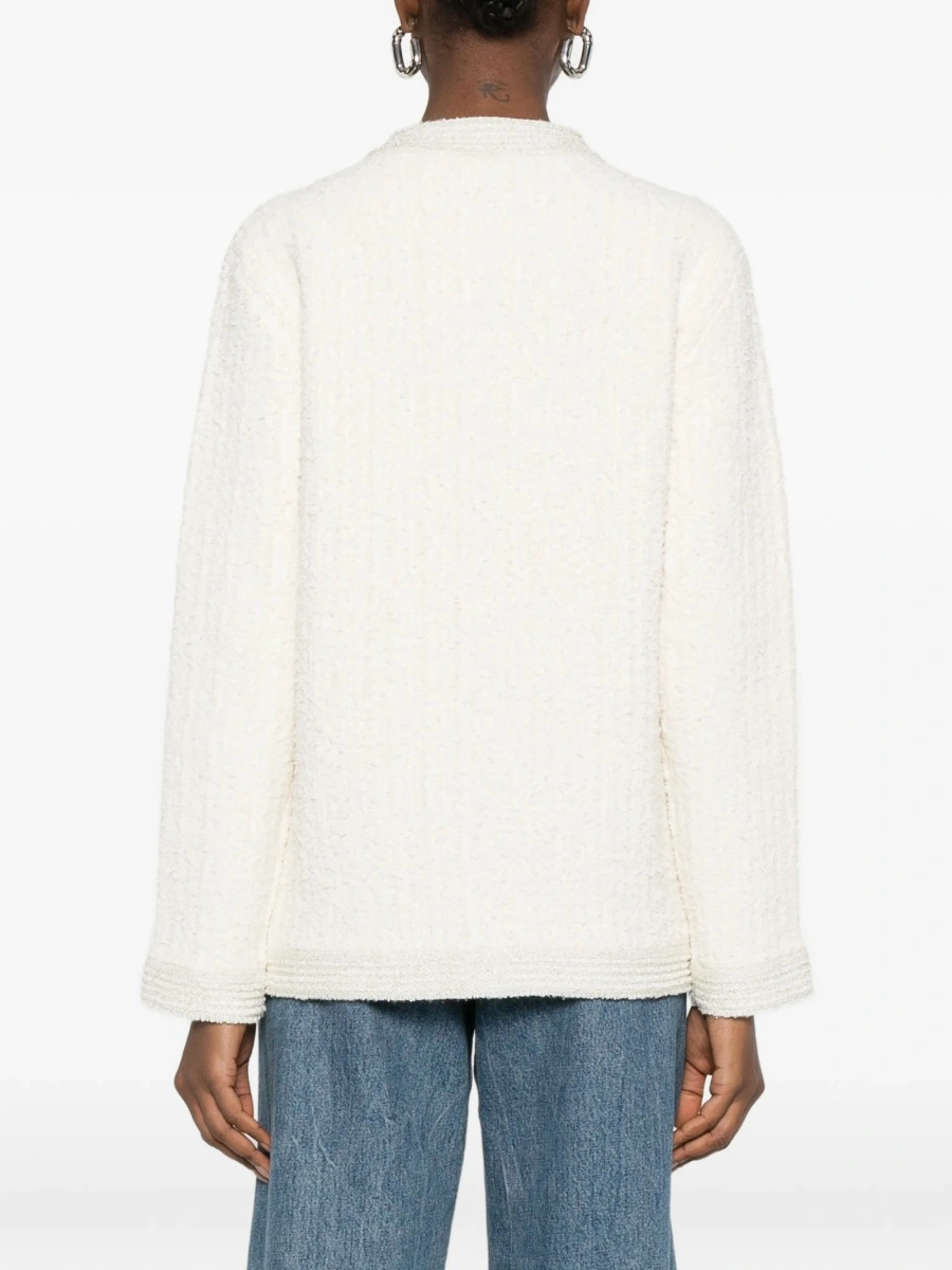 Cardigan Gucci alb din bumbac si spandex/elastan - Img 4