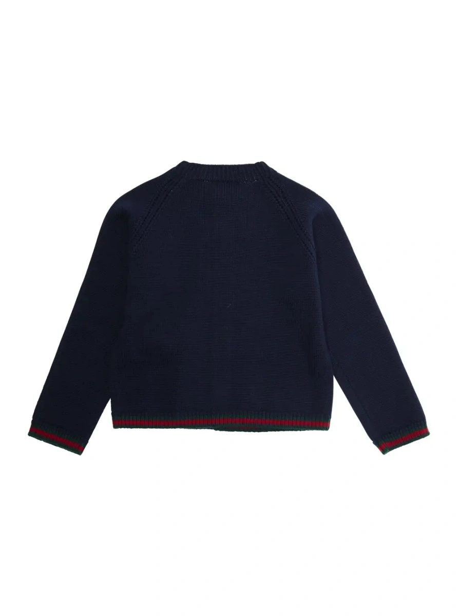 Cardigan Gucci albastru din lana - Img 2