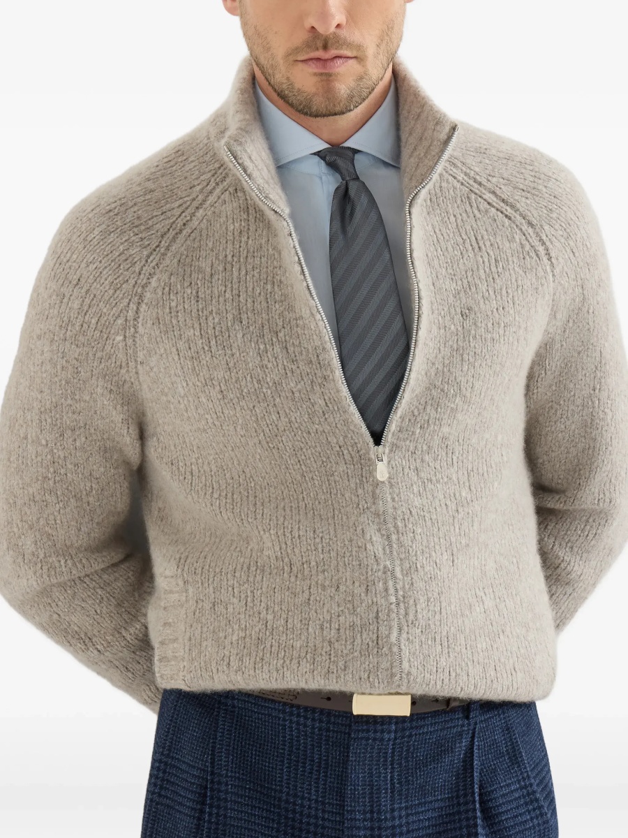 Cardigan High-neck cashmere and silk Cardigan with zip - Img 6