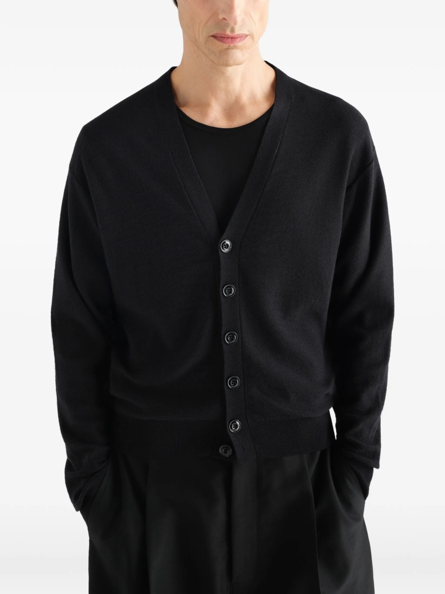 Cardigan LEMAIRE negru din lana si acrilic - Img 5