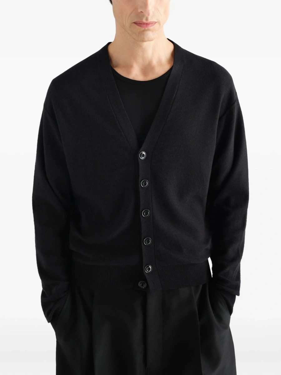 Cardigan LEMAIRE negru din lana si acrilic - Img 5