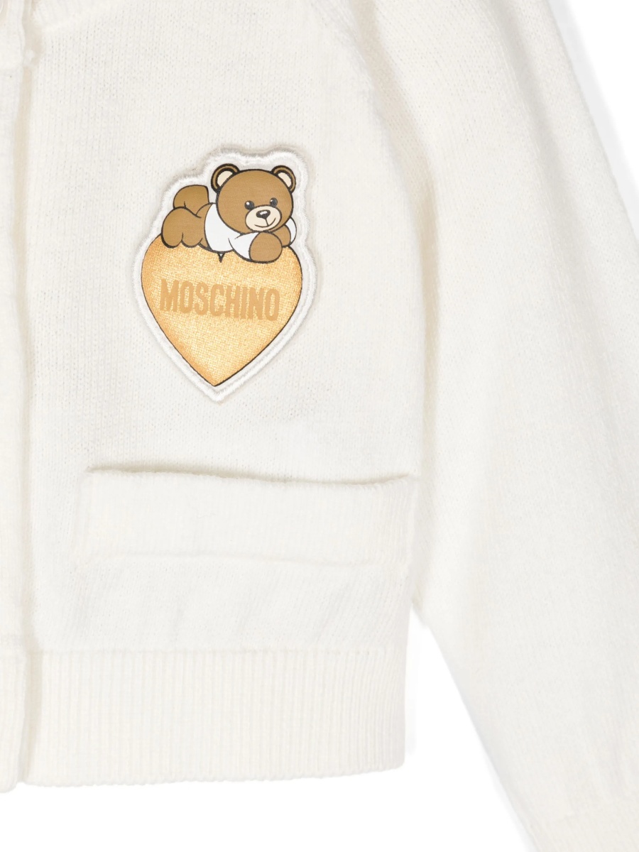 Cardigan Moschino alb din bumbac si lana - Img 3