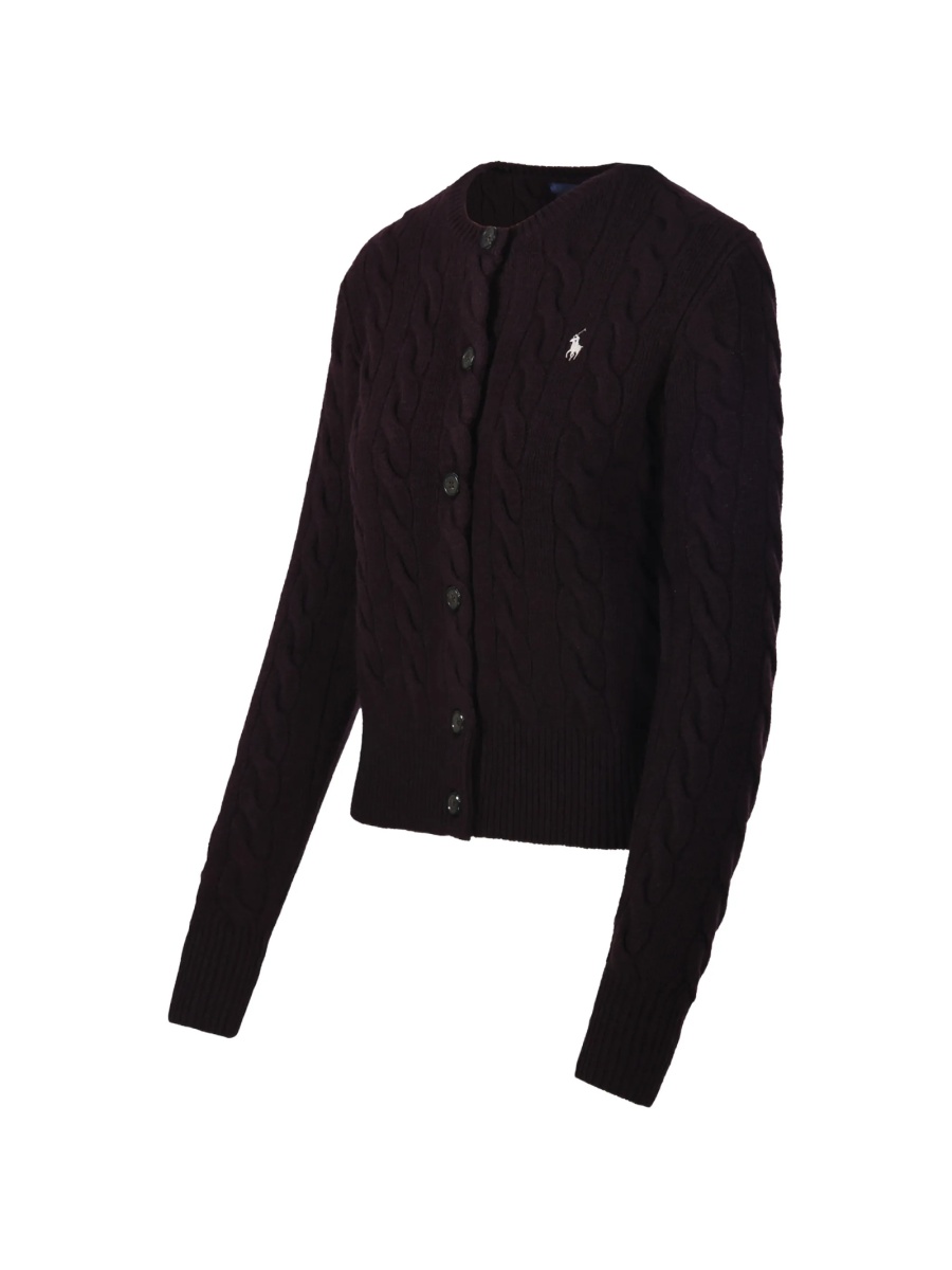 Cardigan Ralph Lauren violet din lana si casmir - Img 3