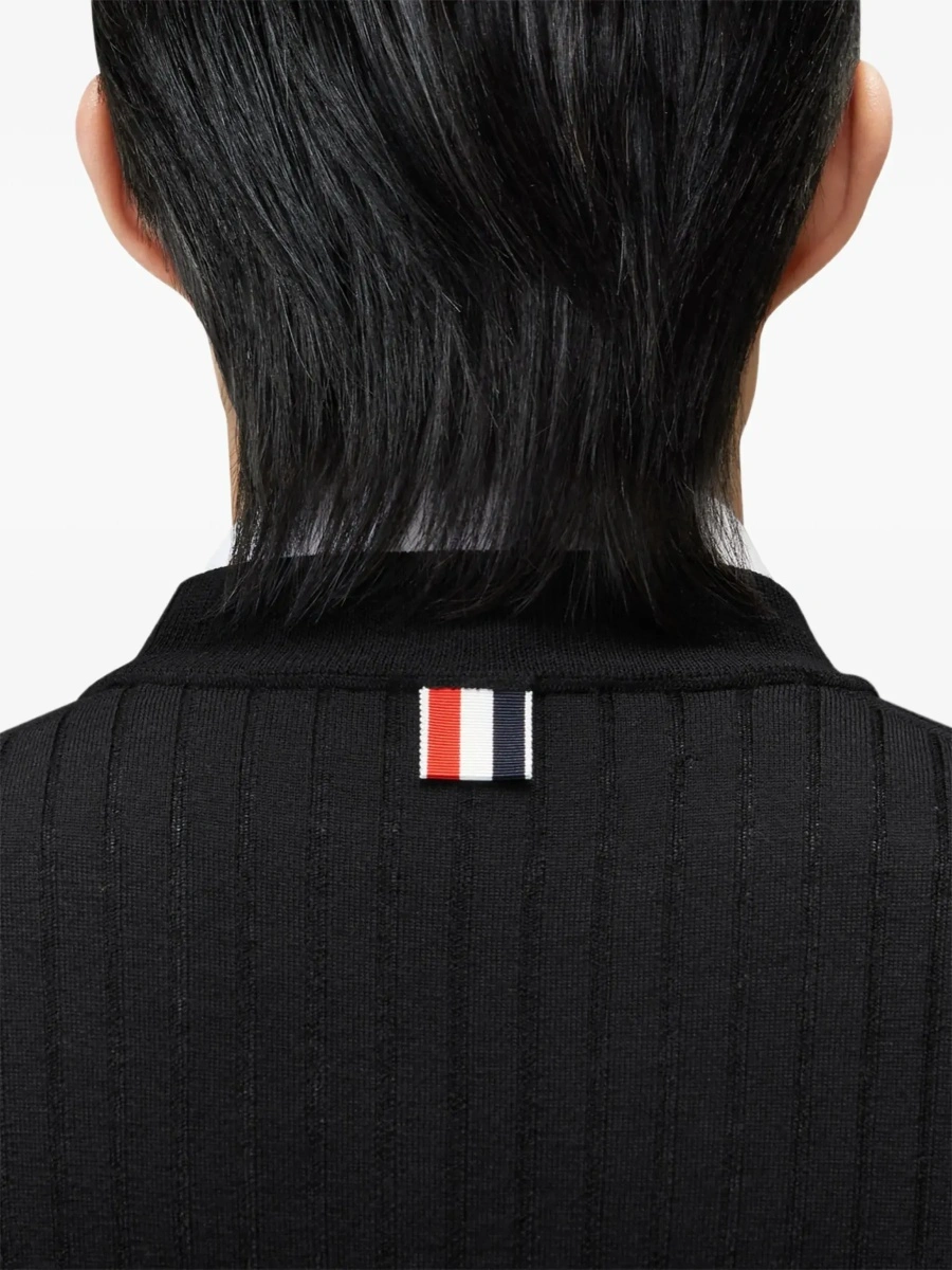 Cardigan Thom Browne negru din lana merinos - Img 7