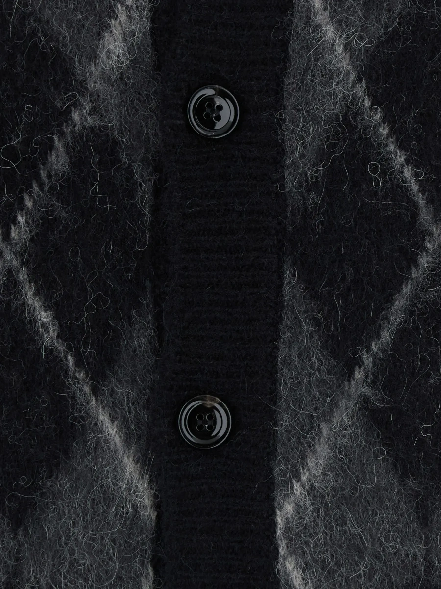 Cardigan Tonywack negru din acril si nylon - Img 5