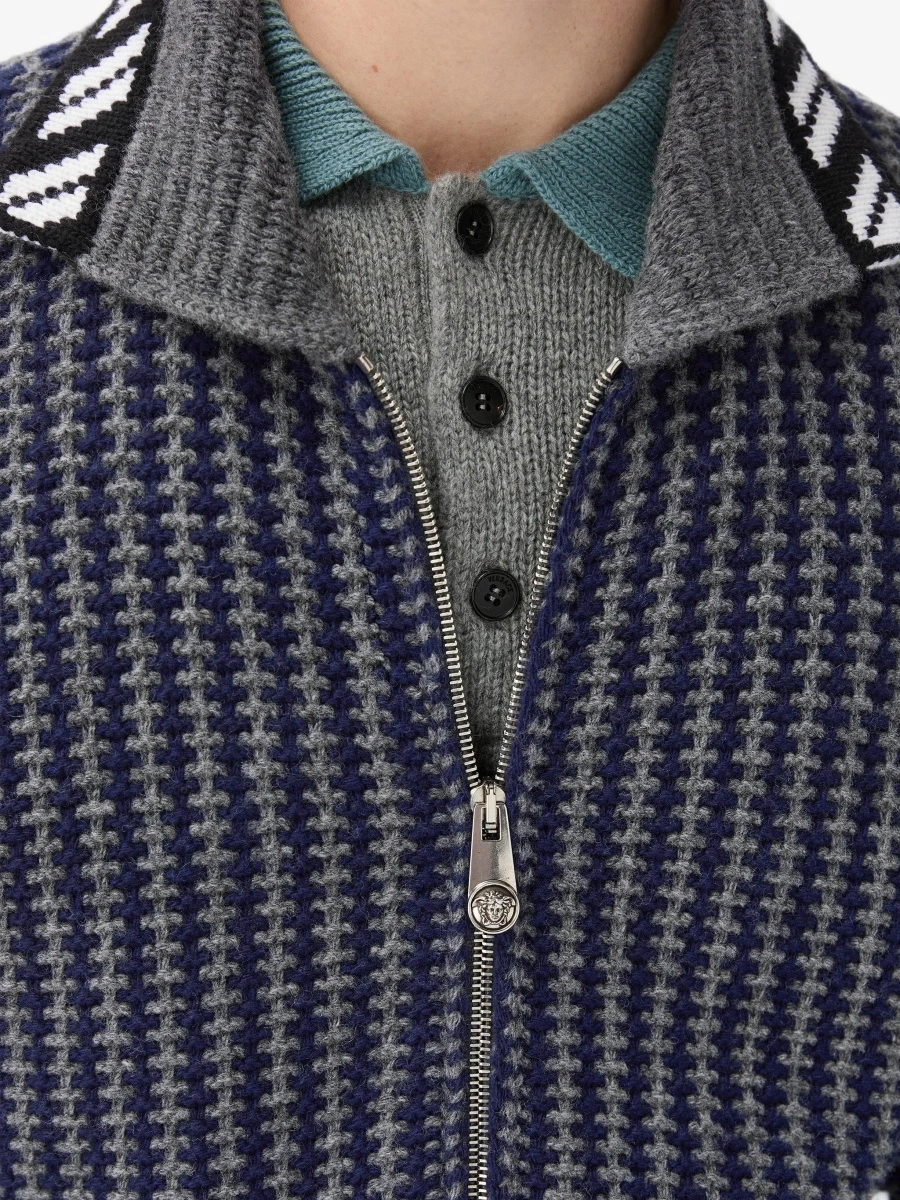 Cardigan Versace multicolor din lana - Img 6