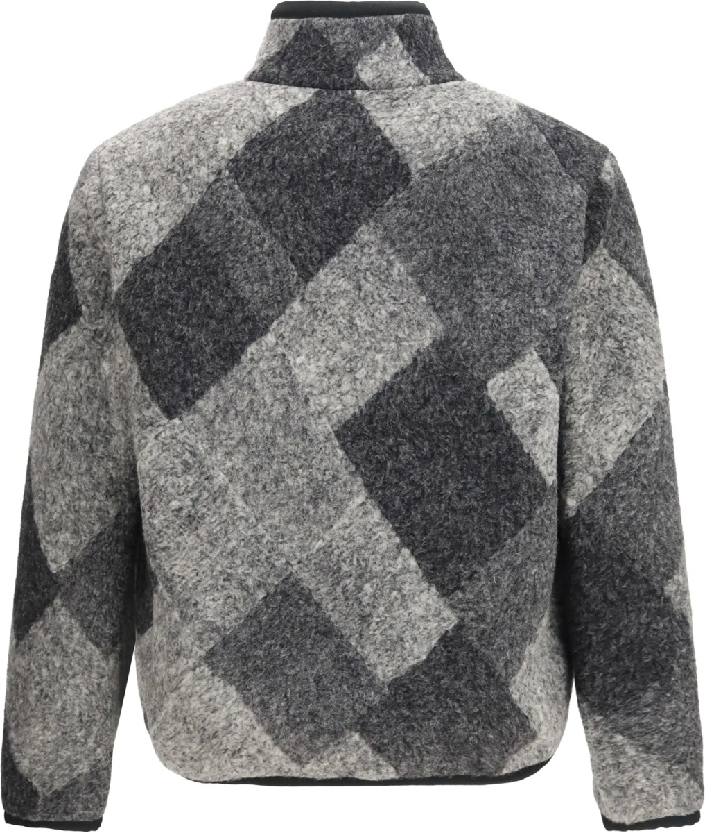Cardigan Wool blend zip Cardigan with diamond pattern - Img 2