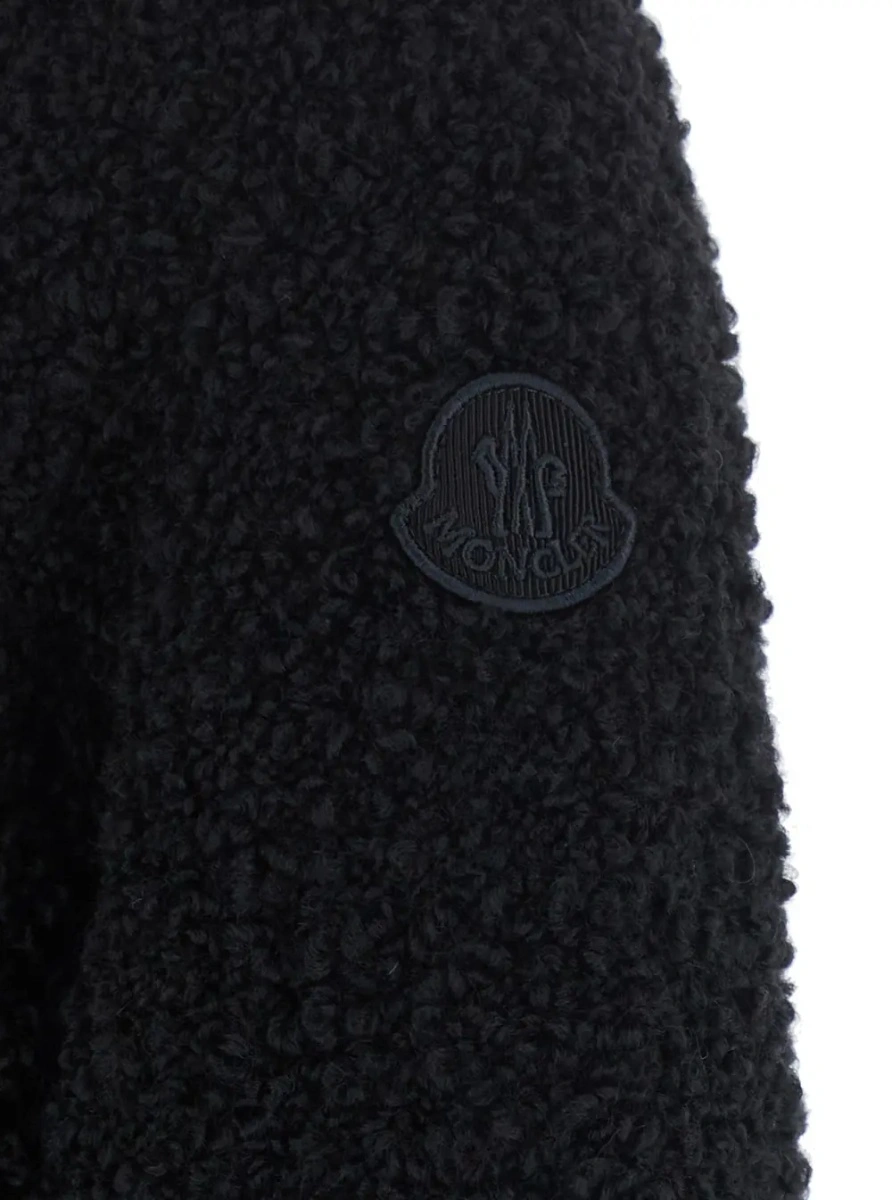 Cardigane Black Crew-neck cardigan with contrasting buttons in viscose blend women - Img 4