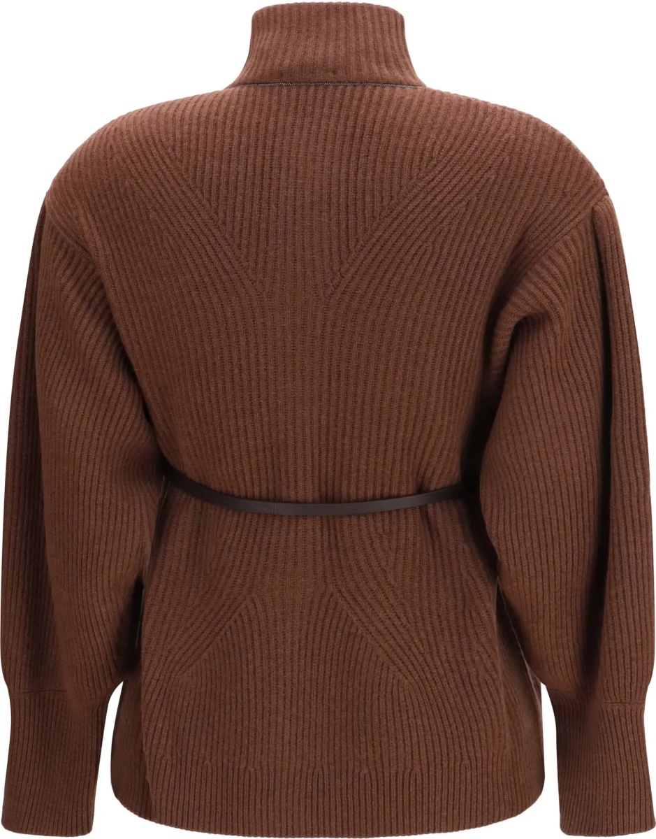 Cardigane High neck Cardigan with belt - Img 2