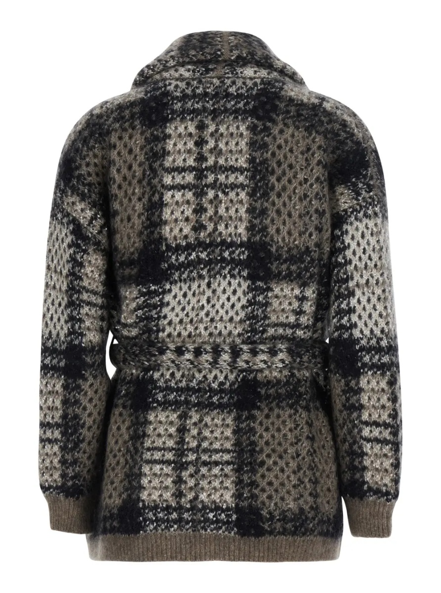 Cardigane Multicolor Cardigan with belt and all-over applied sequins in mohair and wool Blend women - Img 2