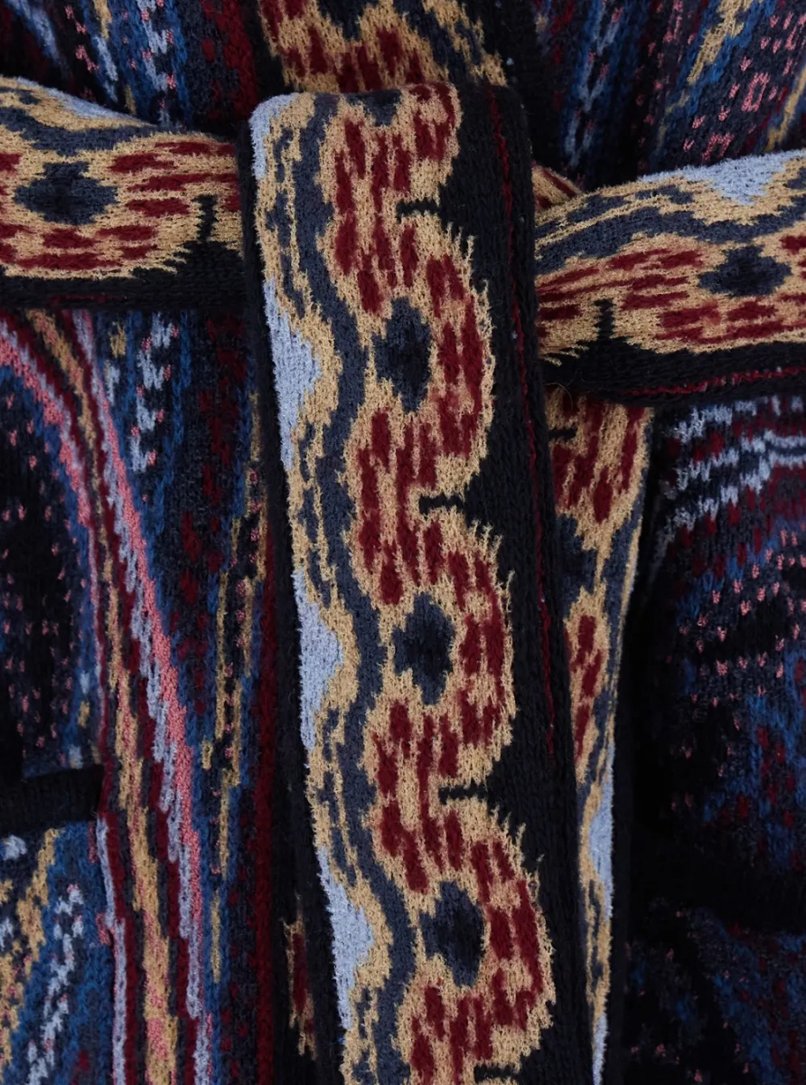 Cardigane Multicolor Cardigan with V-neck and all-over print in Blend wool for women - Img 3