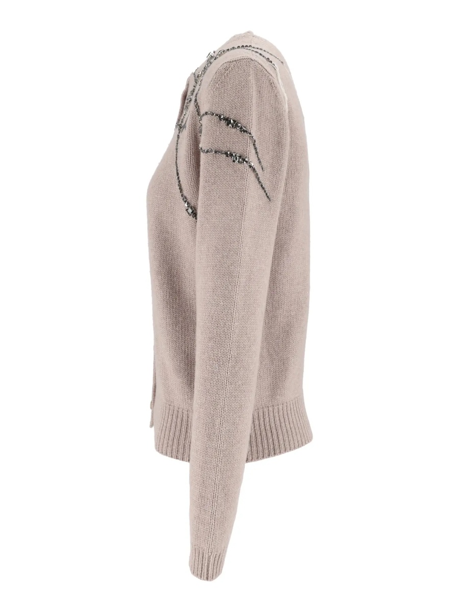 Cardigane PLATINUM CARDIGAN WITH STRASS EMBROIDERY - Img 2