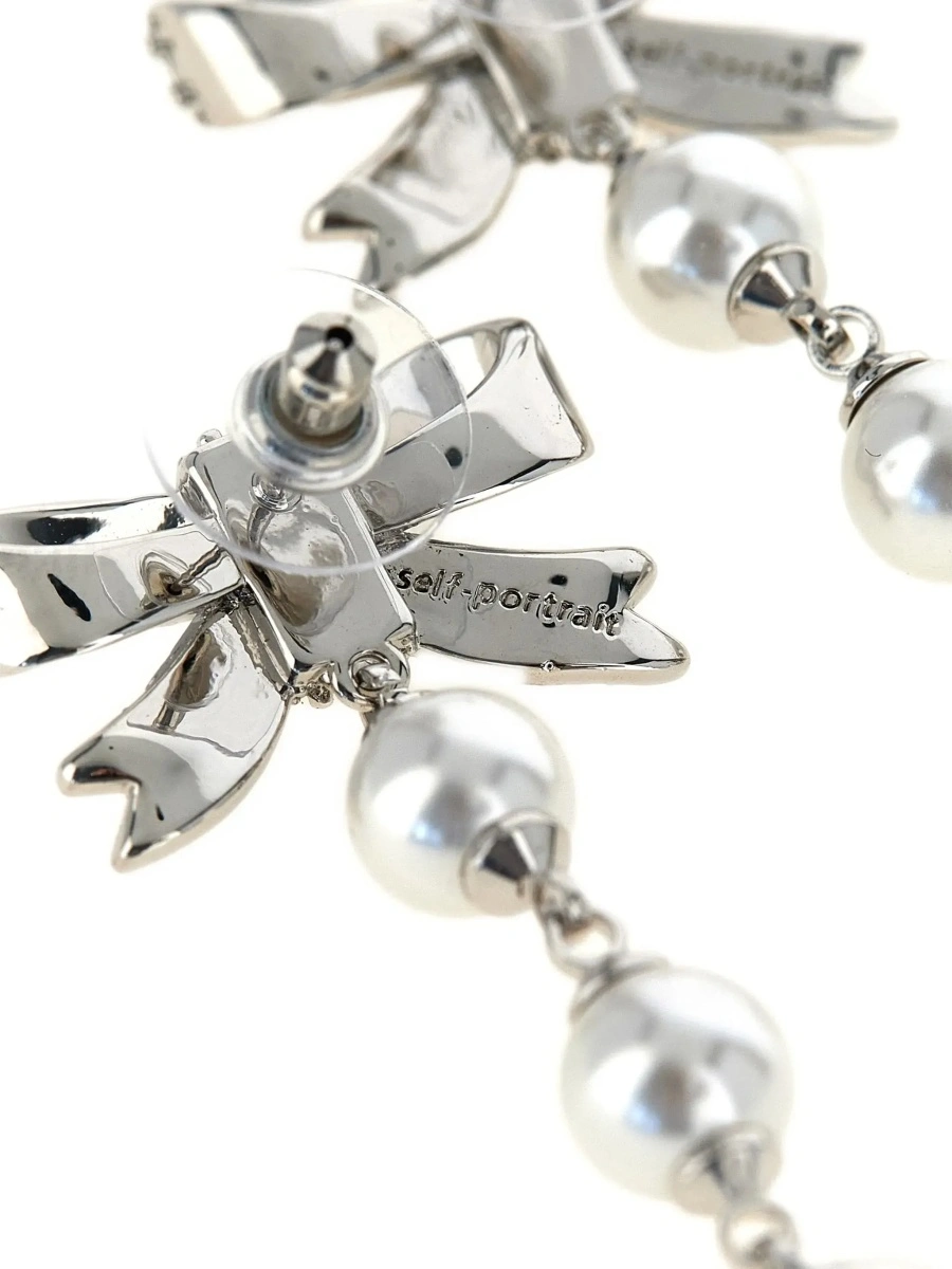 Cercei Dangling earrings with pearls and crystals - Img 3