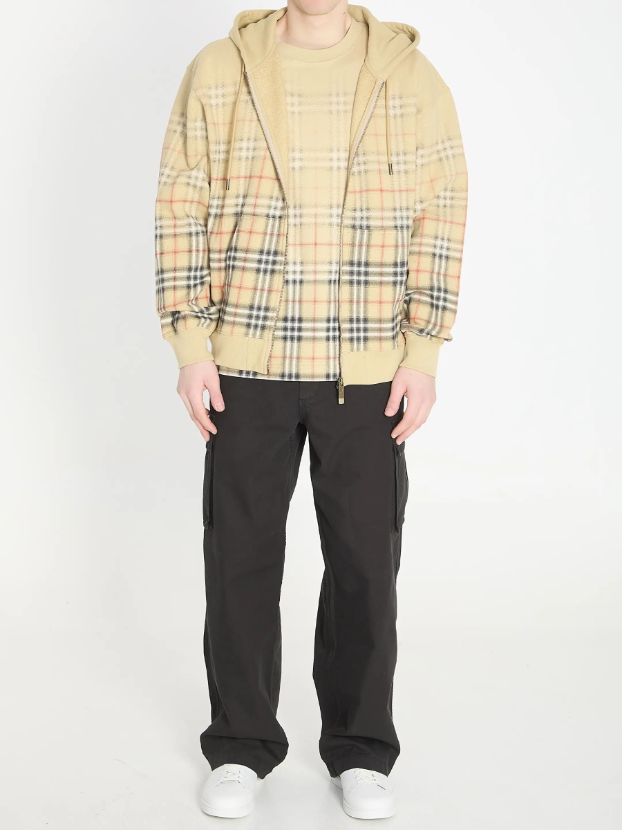 Check Fade Cotton Hoodie - Img 5