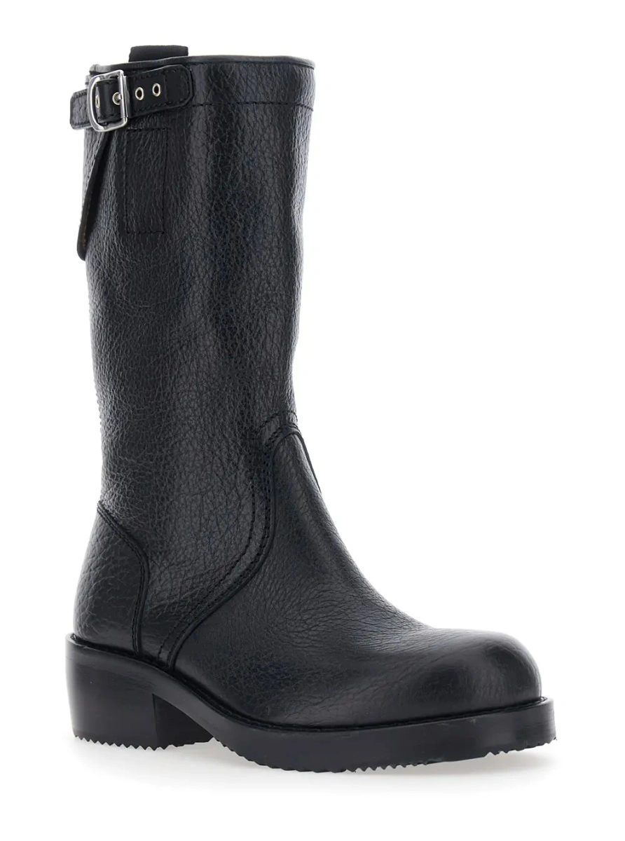 Cizme Dries Van Noten negre din piele - Img 2