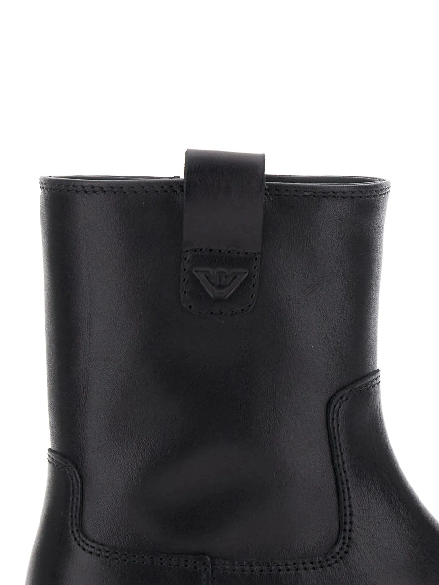 Cizme EMPORIO ARMANI KIDS negre din piele - Img 7