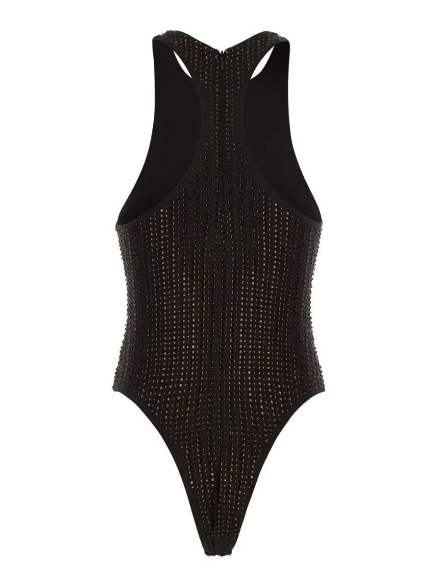 Costum de baie Brown Swimsuit with racerback and all-over sequins in Tech Fabric for women - Img 2