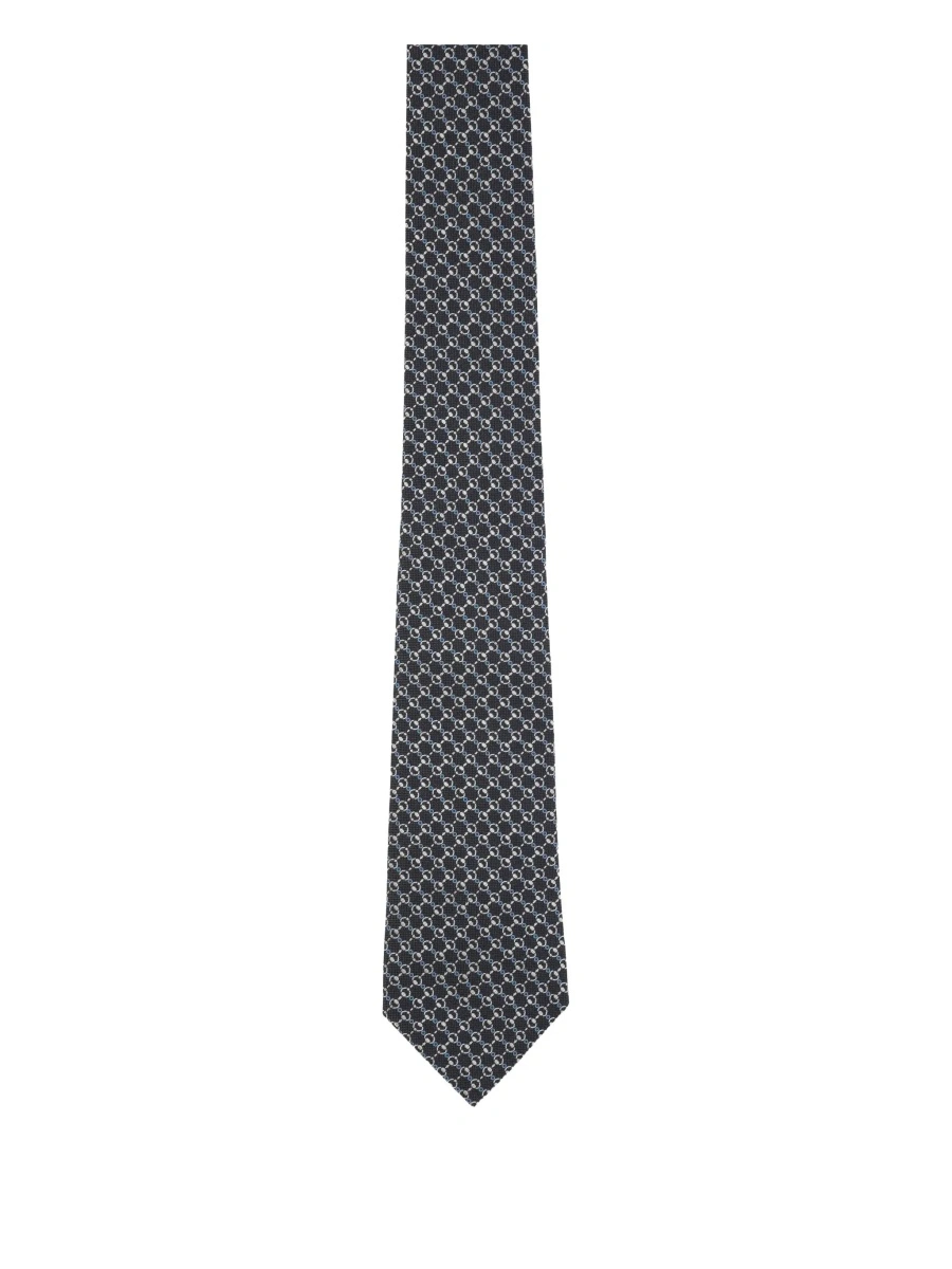 Cravata Gucci gri din matase - Img 5