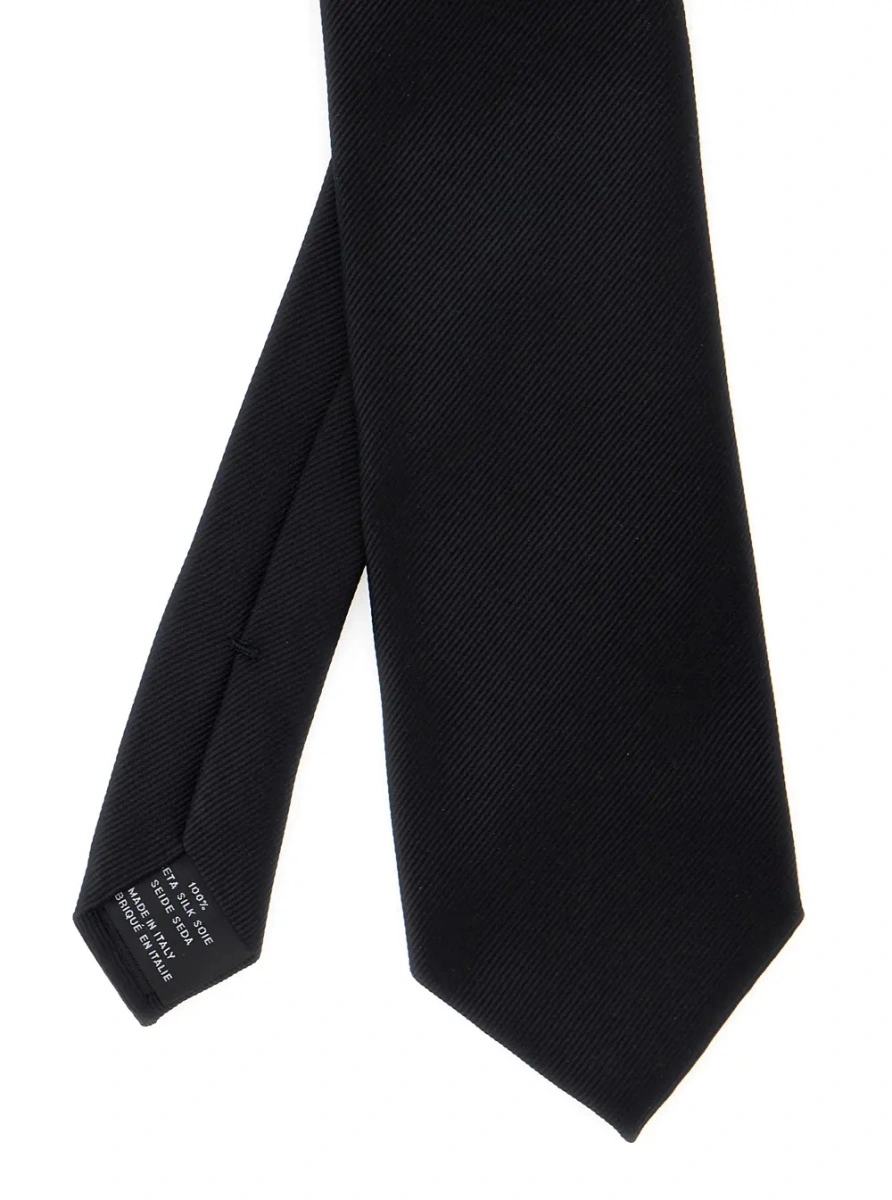 Cravate Black Tie with back knot closure in silk for men - Img 2