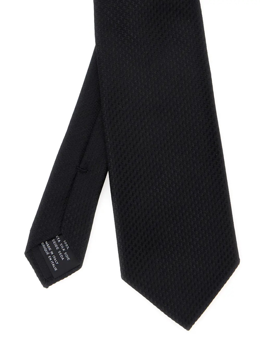 Cravate Black Tie with knot closure at the back in silk for men - Img 2