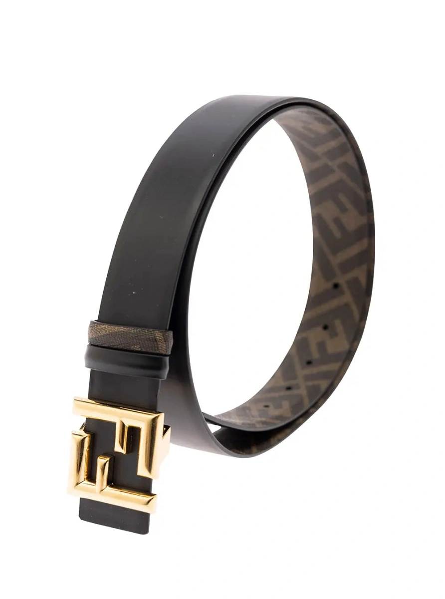 Curea Fendi neagra din piele - Img 2