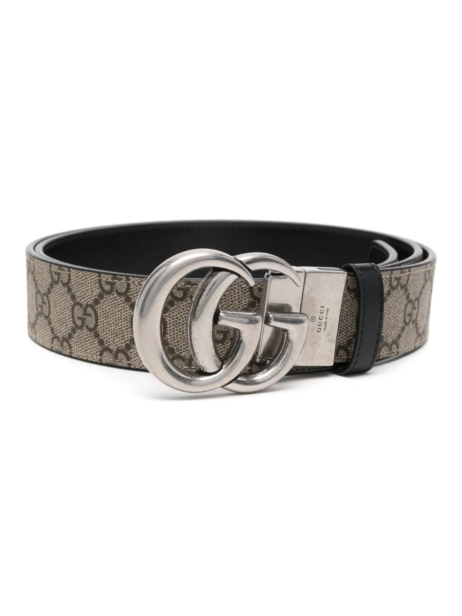 Curea Gucci bej din canvas GG si piele - Img 5