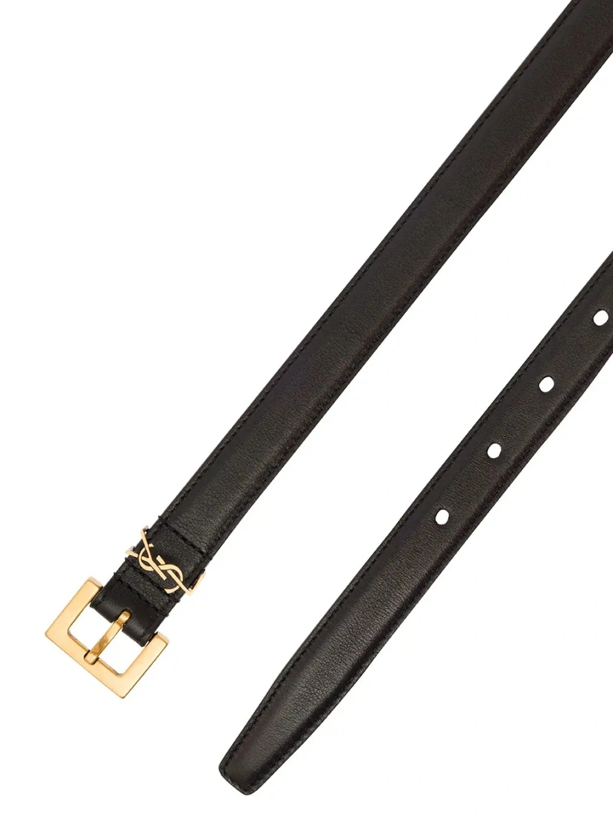 Curea Saint Laurent neagra din piele - Img 3