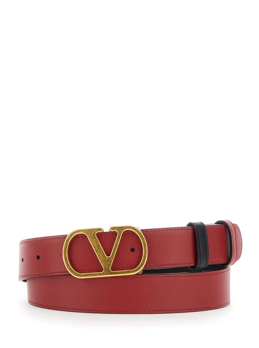 Curea Valentino Garavani 'VLogo' neagra din piele - Img 3