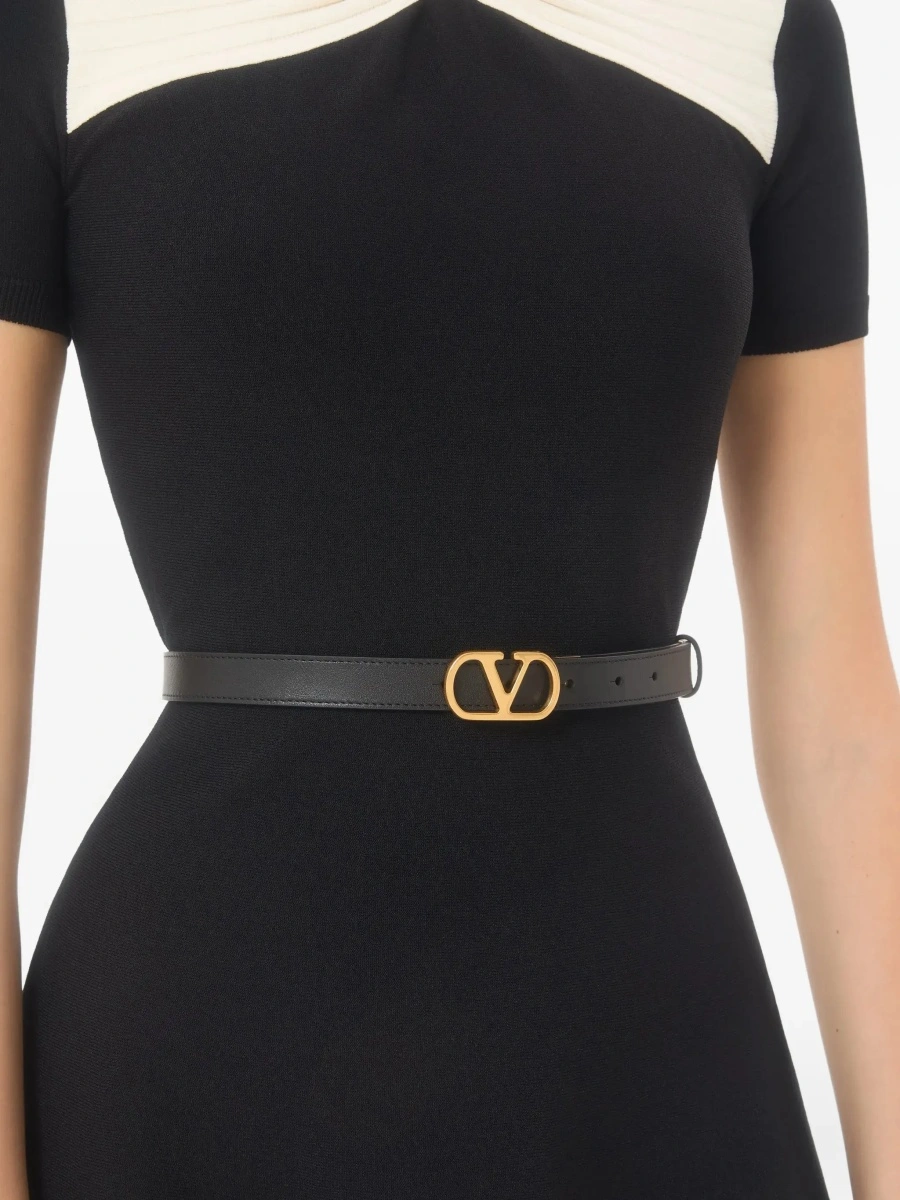 Curea Valentino Garavani 'VLogo' neagra din piele - Img 7
