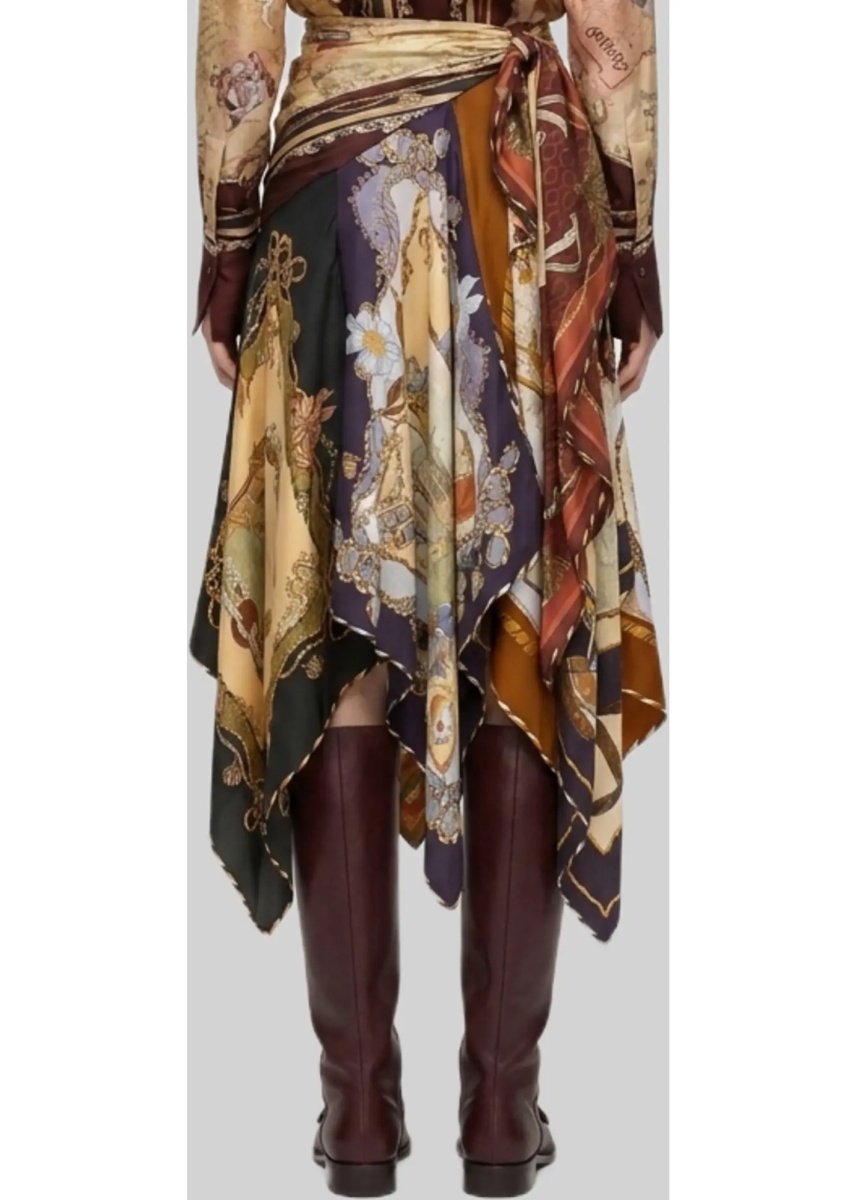 Esarfa Draped Midi Skirt With Valiant Scarf - Img 3