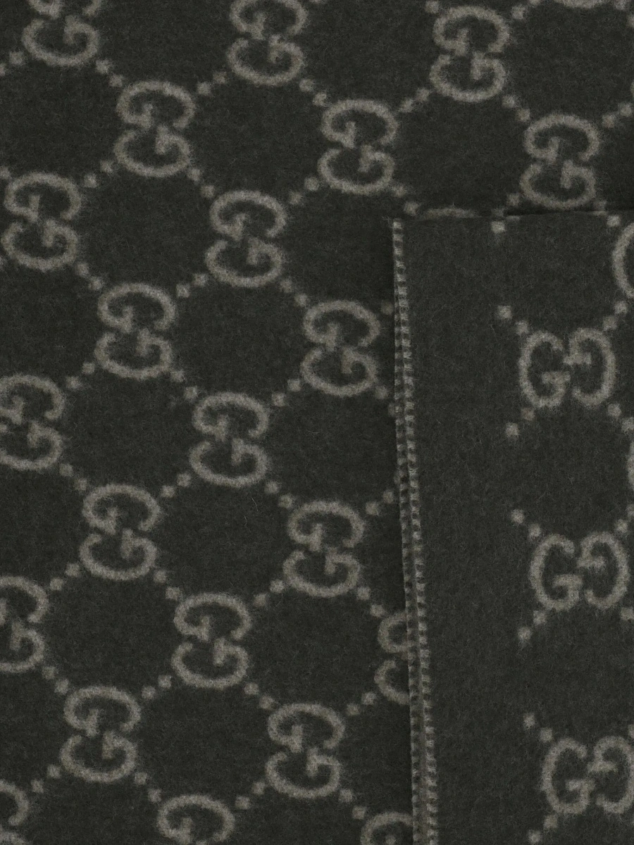 Esarfa Gucci verde din jacquard GG si casmir - Img 4
