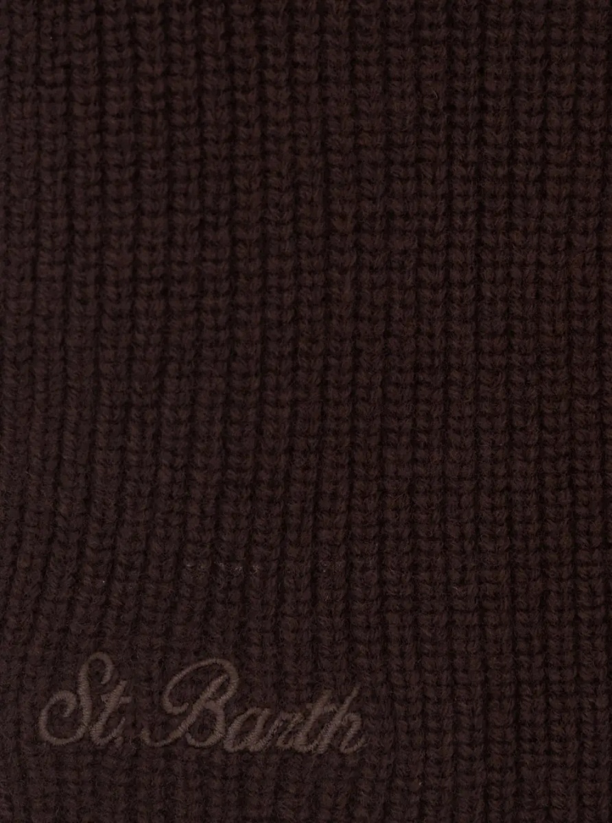 Esarfa LINA WOOL Scarf with wool, brown, unisex - Img 3