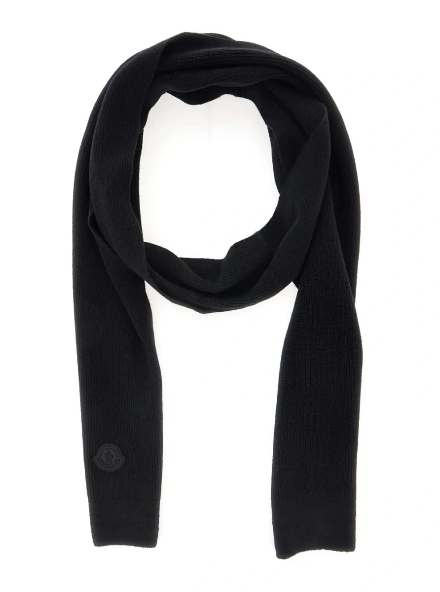 Esarfa Moncler neagra din lana - Img 2
