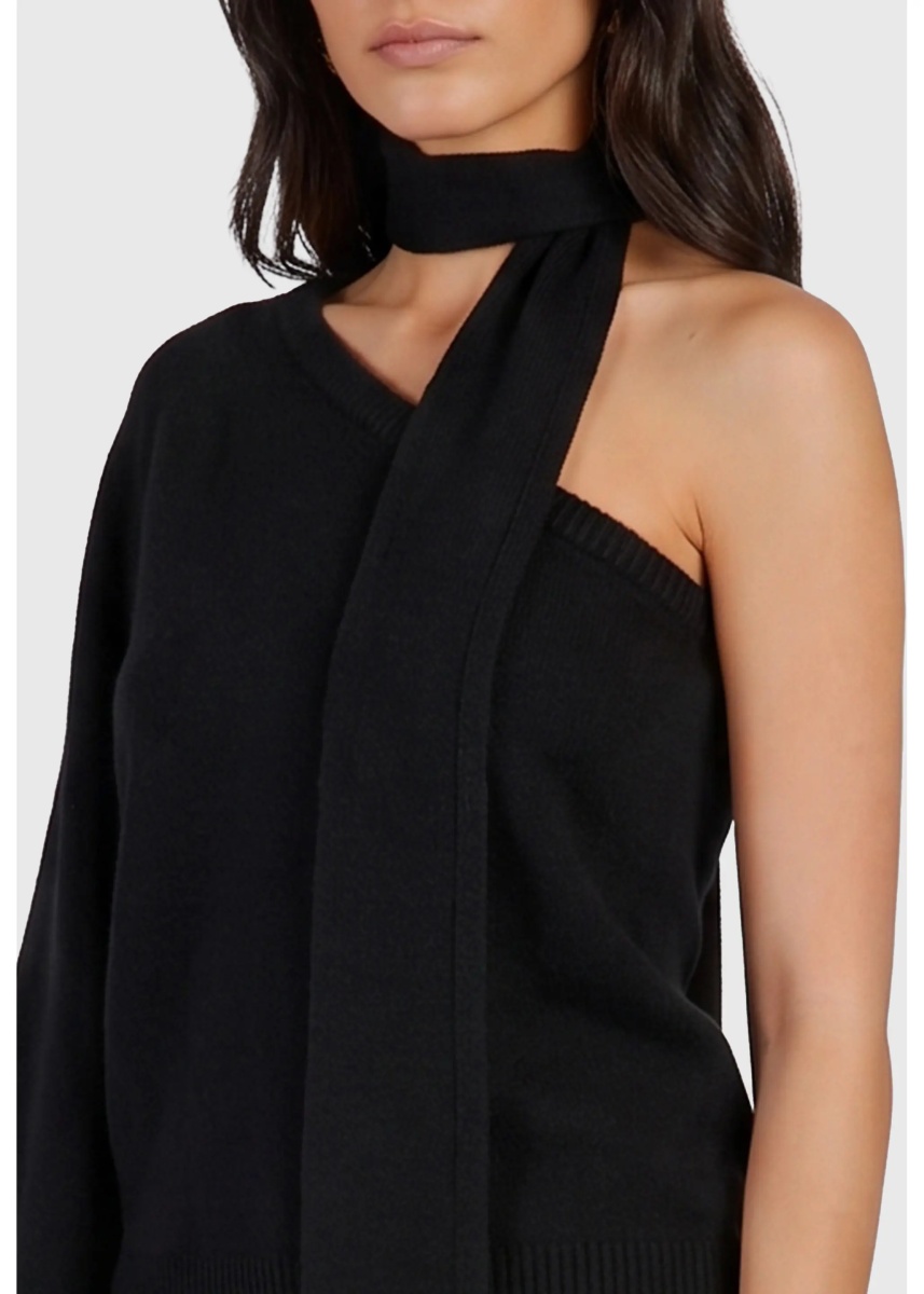 Esarfa One-Shoulder Top With Scarf Detail - Img 3