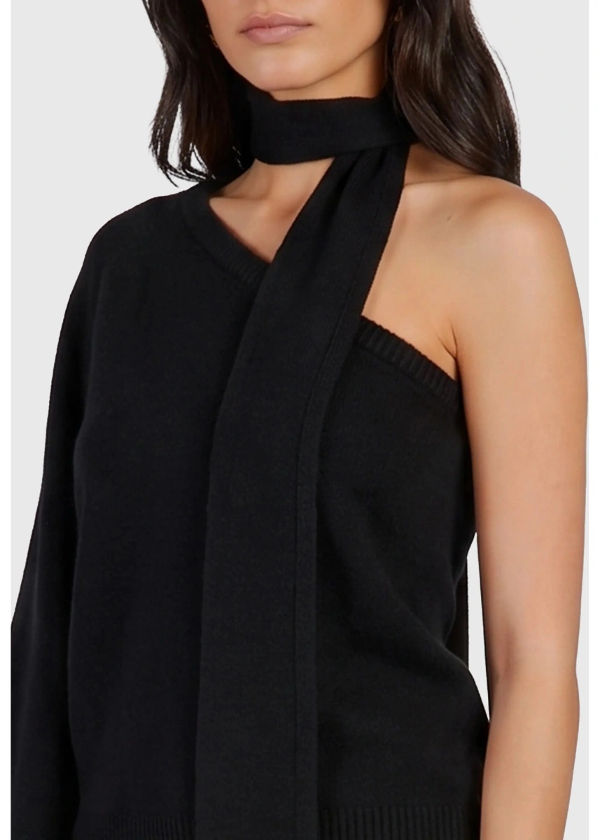 Esarfa One-Shoulder Top With Scarf Detail - Img 3
