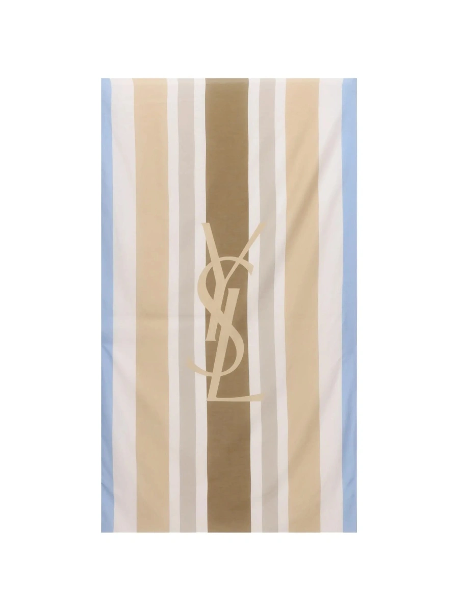 Esarfa Saint Laurent multicolor din bumbac si matase - Img 5