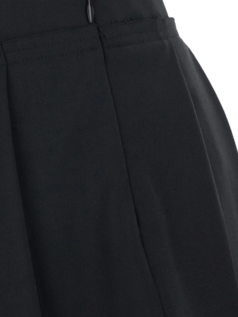 Fusta Black Skirt with lace edges and pleated design in wool and fabric blend Women - Img 5