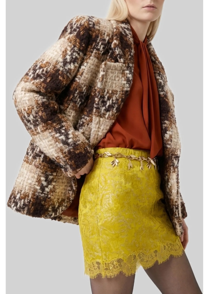 Fusta Brocade And Lace Baroque Mini Skirt - Img 3