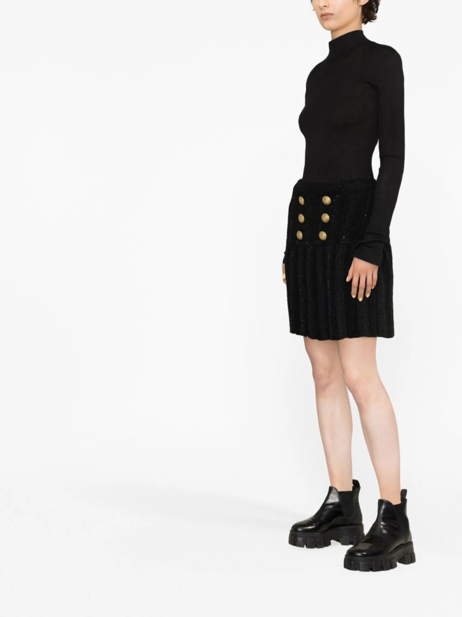 Fusta cu talie inalta Balmain neagra - Img 3