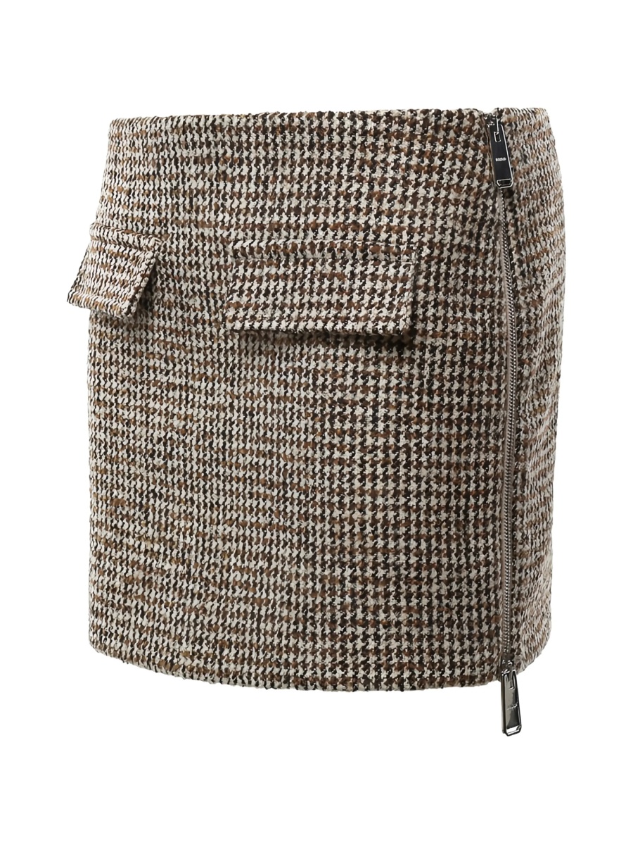 Fusta drepte Dondup maro din material textil - Img 3