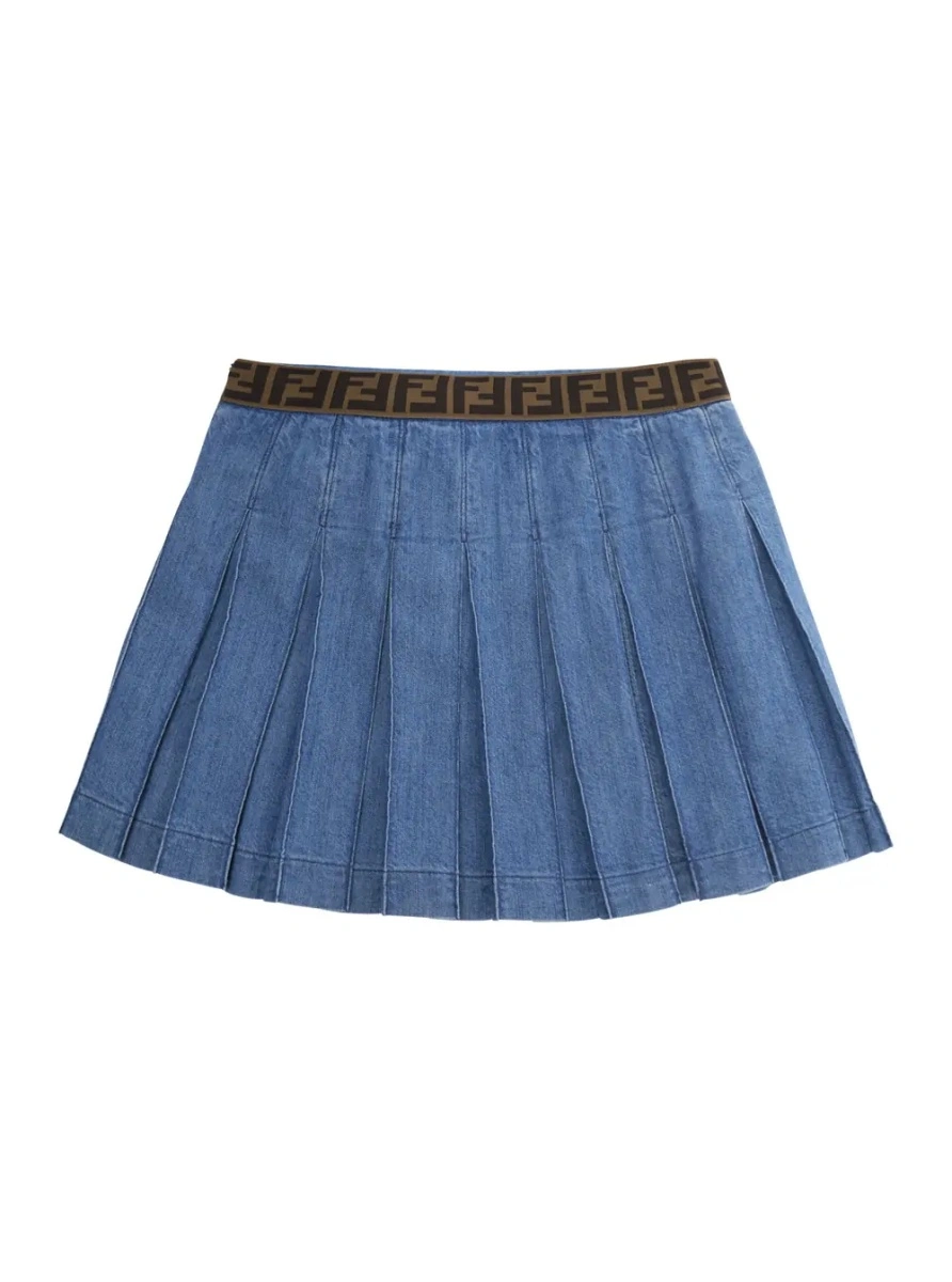 Fusta Fendi albastra din denim - Img 2