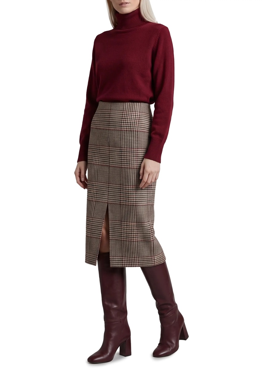 Fusta Glen Plaid Midi Skirt - Img 2