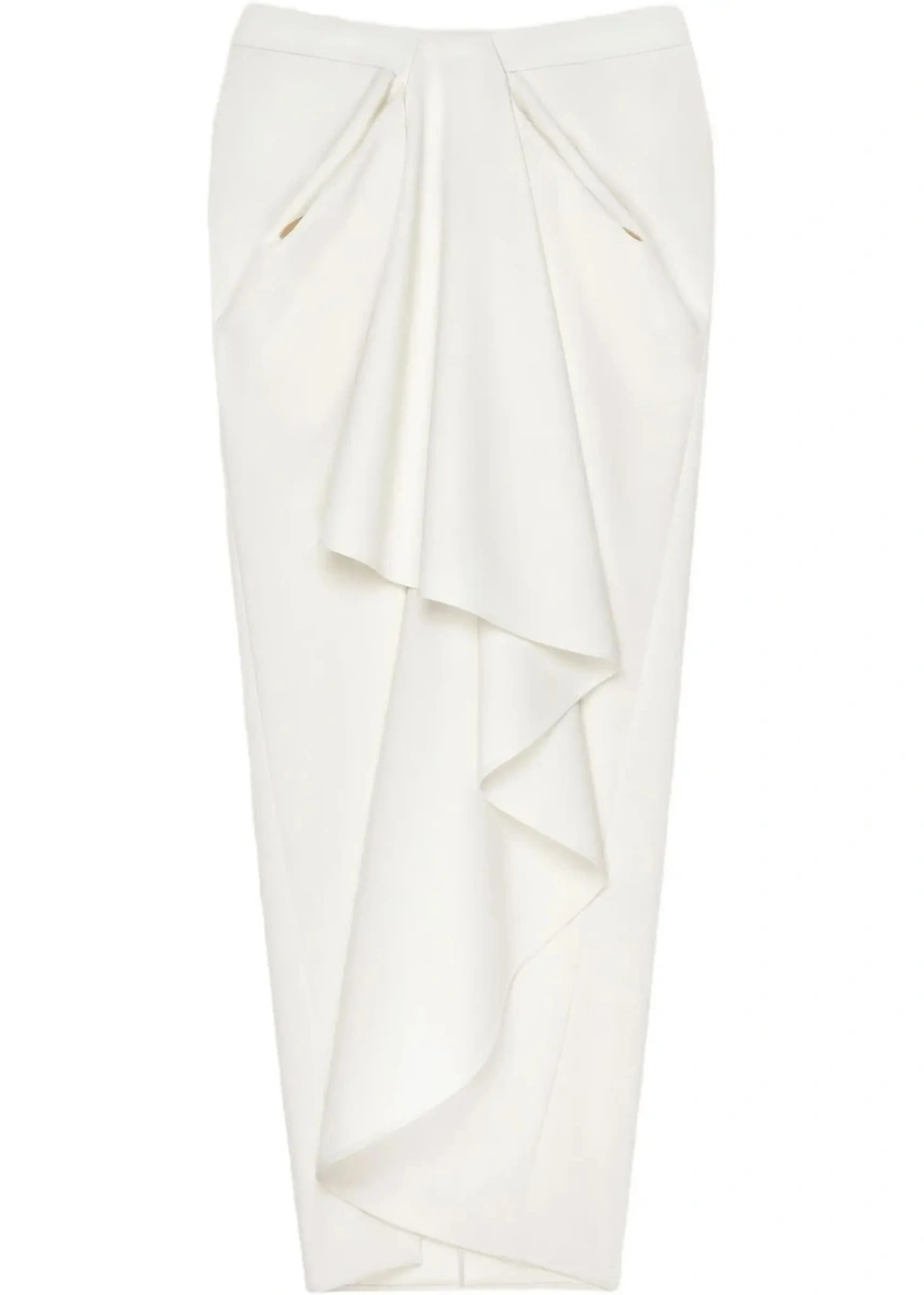 Fusta Long draped wool and mohair Skirt - Img 4